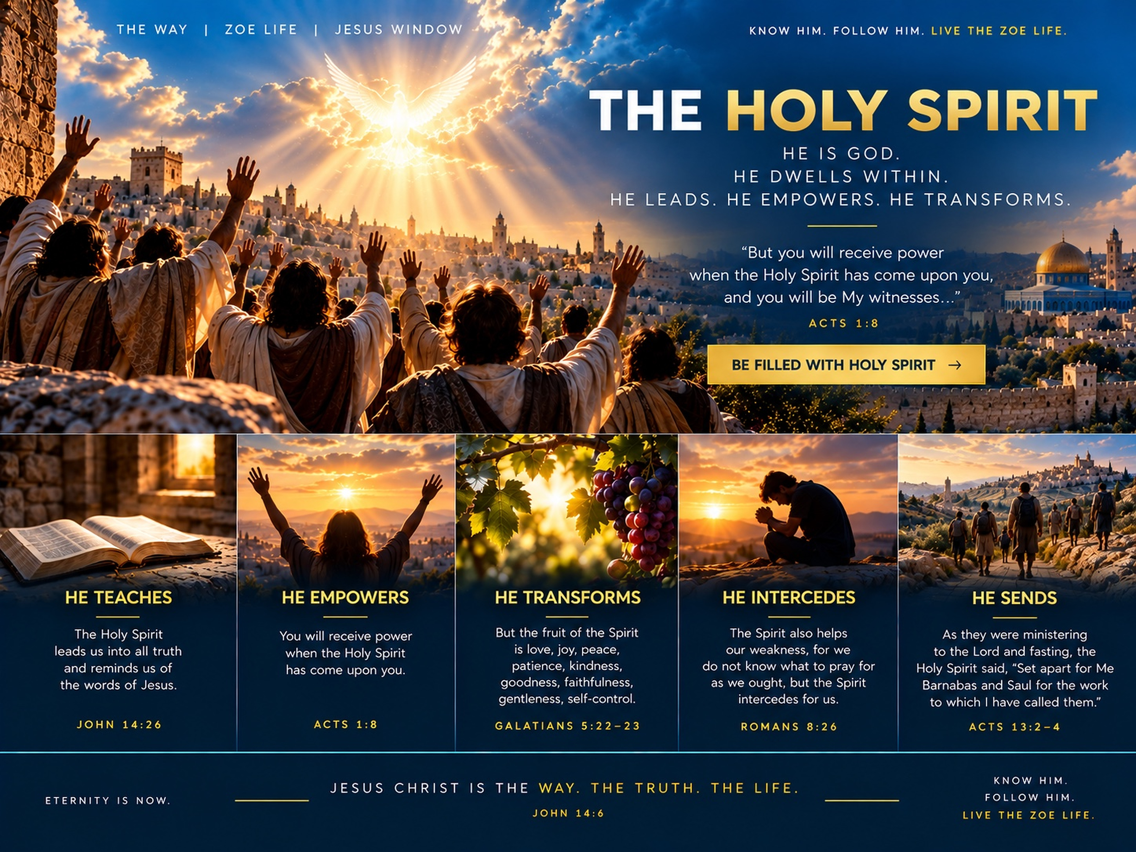 THE HOLY SPIRIT — HE teaches, empowers, transforms, intercedes, and sends